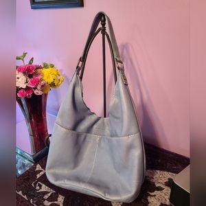 🪼American Leather Co* Blue Leather Shoulder Bag